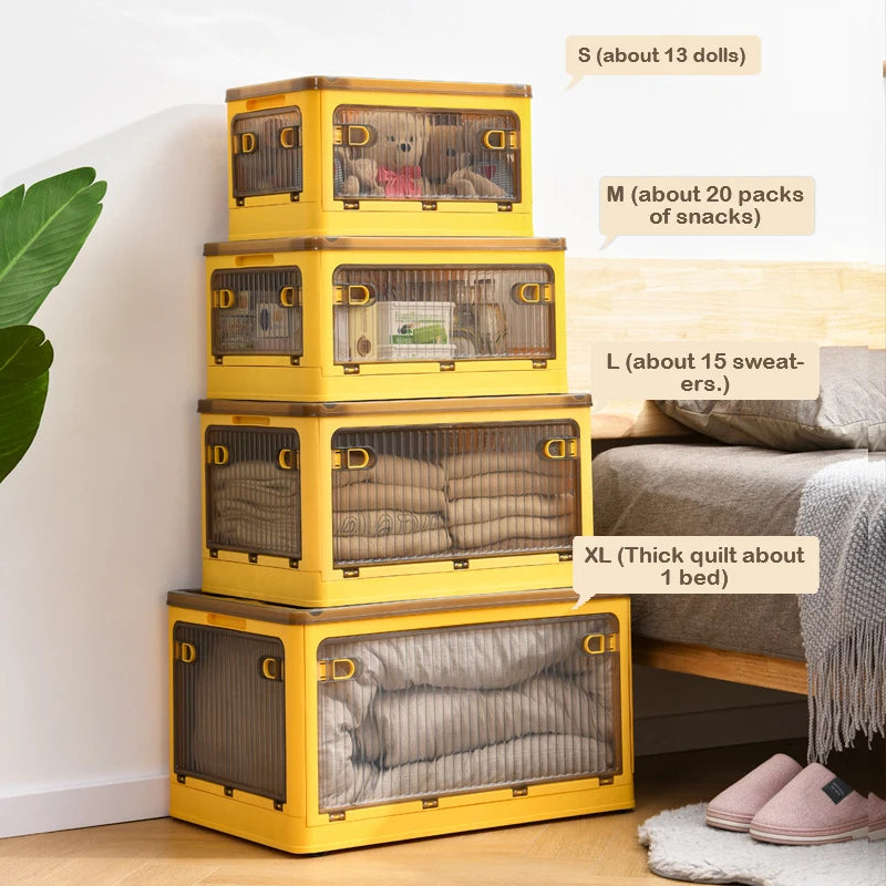 BGRORIO Foldable Storage Box Closet Organizer With Wheels Stackable Sundries Organizer Clothes Quilts Toys Books Storage Box