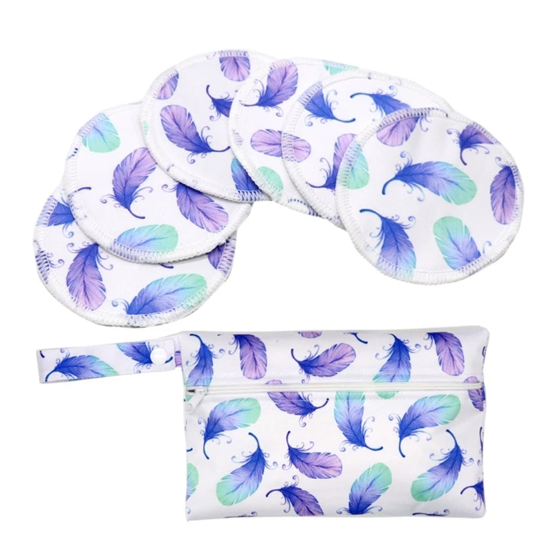 Nursing Pads 6pcs/set Washable Breast Breastfeeding Super Absorbency Mat for Mum Waterproof Feeding Pad Reusable Supplies