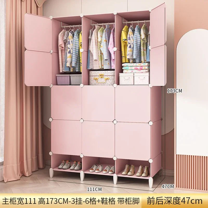 Modular Minimalist Wardrobe Space Saving Fabric Display Nordic Modern Wardrobe Living Room Baby Plastic Ropero Salon Furniture