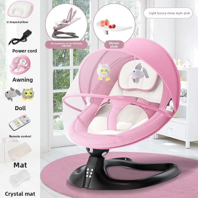 Baby Essential Baby Electric Rocking Chair Dining Chair Detachable Alloy Intelligent Sensing Sleeping Rocking Chair Baby Sit