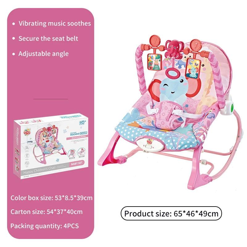 Baby Electric Rocking Chair Cradle Multifunctional Toys with Music Vibration Newborn Cradle Bed Sleep Shaker fit 0-2 Years Old