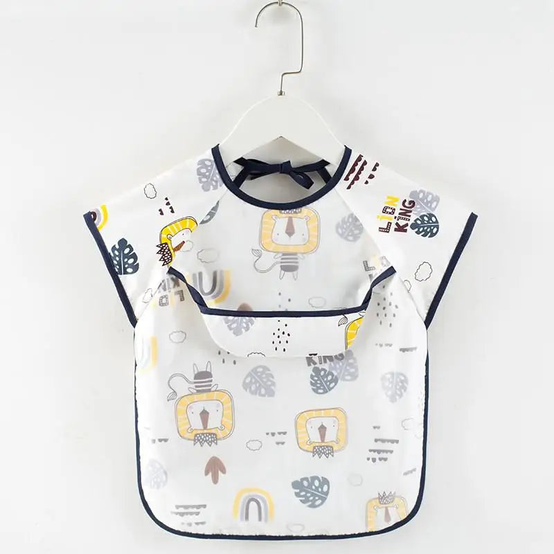 Baby Newborn Apron Bibs Toddler Long Sleeve Scarf Waterproof Art Smock Feeding Bib Infant Boys Girls Kids Burp Cloth Bandana