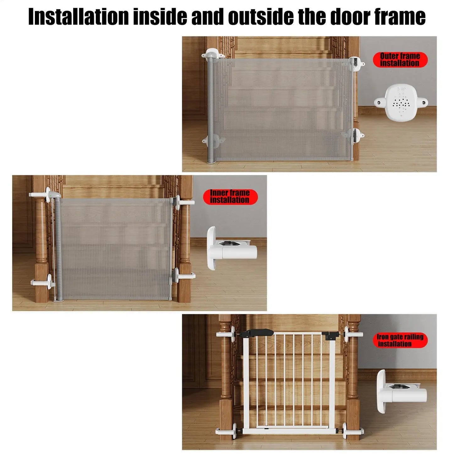Baby Gate Banister Adapter Baby Stair Gate Post Fitting Kit 2 Pieces Toddler Care Security Hardware Fittings for Indoor Stairway