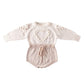 2025 New Autumn Children Clothes Infant Baby Girls Long Sleeved Splicing Knitted Jumpsuit Newborn Baby Knitted Bodysuits+Hat