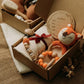 Newborn Bath Gift Set – Cotton Blanket, Milestone Cards & Rattle