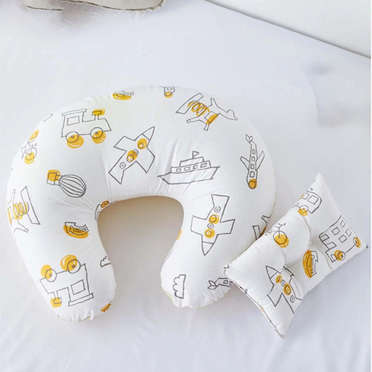 U-Shaped Baby Nursing & Feeding Cushion Waist Support for Breastfeeding Breathable Fabric Ergonomic Shape Nursing Cushion