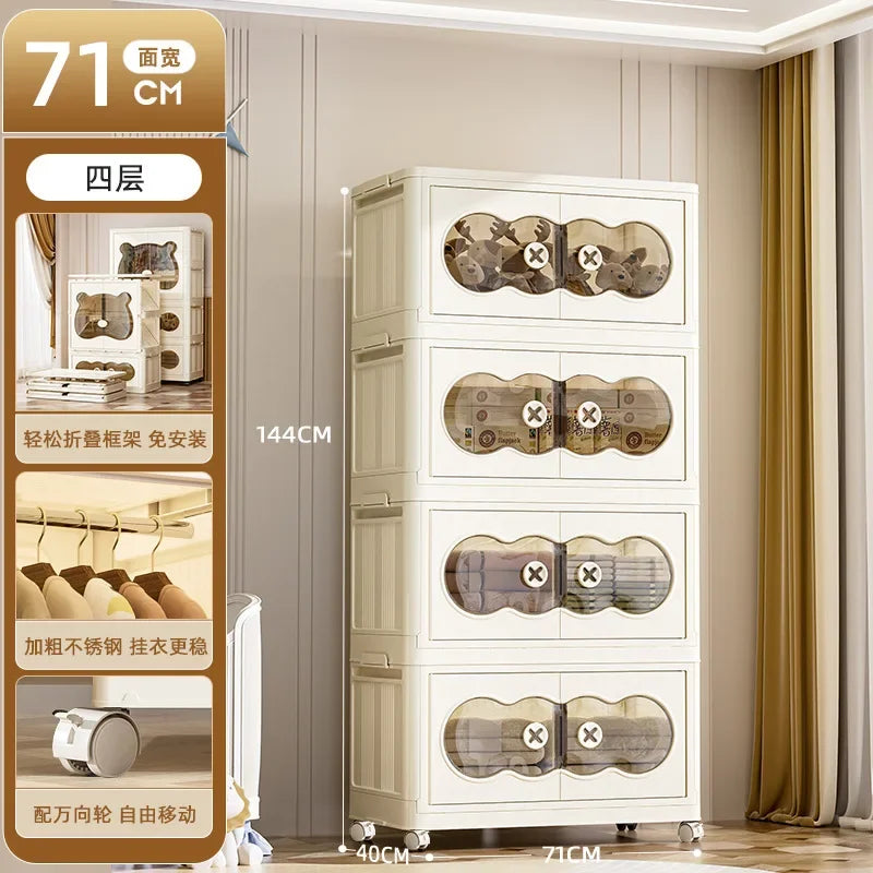 Wardrobe Clothes Baby Storage Cabinet Wardrobe Furniture Guarda Roupa Infantil Foldable Plastic Closet Bedroom Furniture