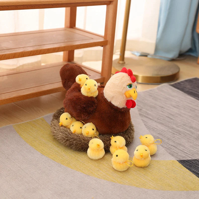 Chick Family Plush Set – Mom & Baby Cuddle!