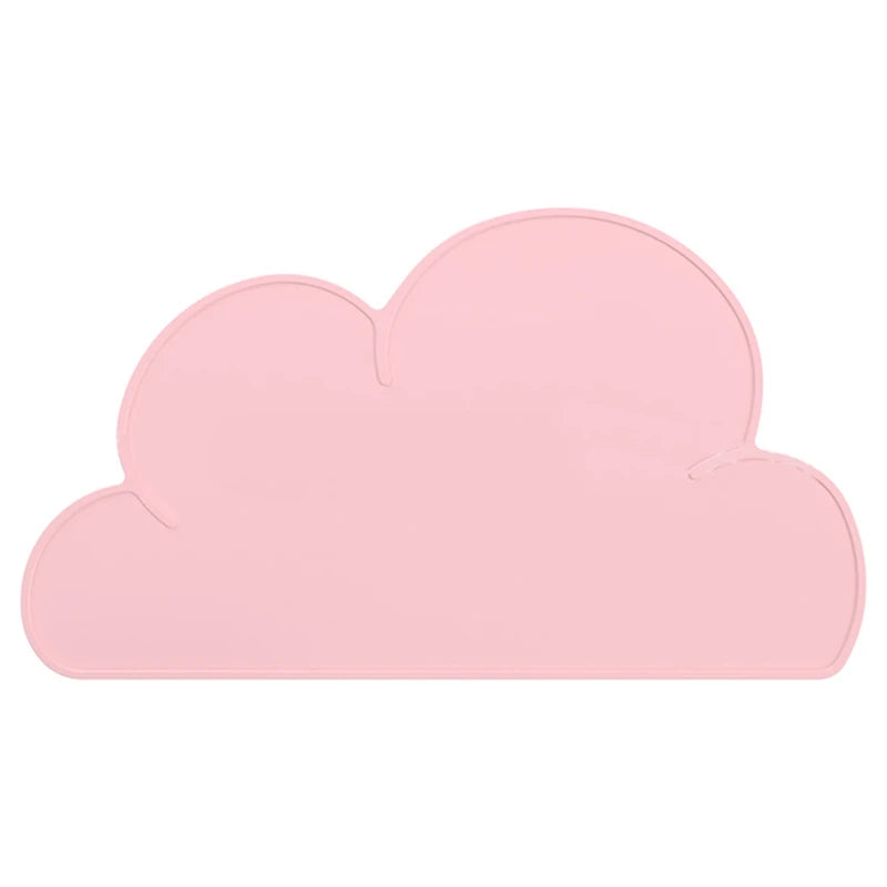 Placemat Kids Plate Mat  Table Pad Food Grade Silicone Waterproof Heat Insulation Kitchen Gadget Easy Cleaning Cloud/Square