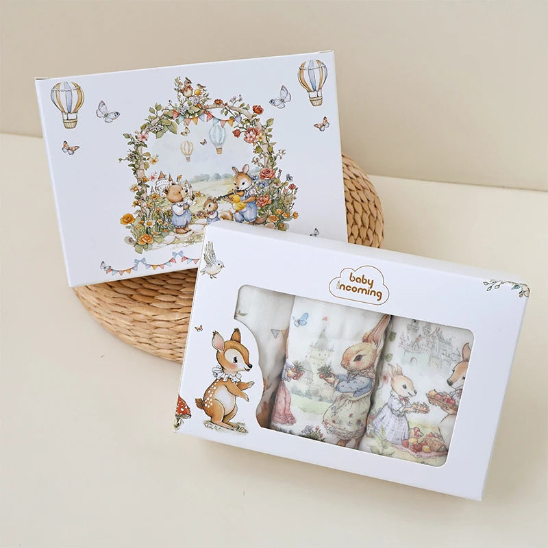 3pc/5pc Baby Towel Set Cotton 6 Layer Guaze Newborn Burp Cloths Baby Drool Face Towel Super Soft Muslin Squares Baby Care
