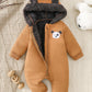 IURNXB Newborn Baby Fleece Romper Clothes Long Sleeve Hooded Onesies Thicken Jumpsuit Infant Costum Warm Homewear Outfits 1-18M