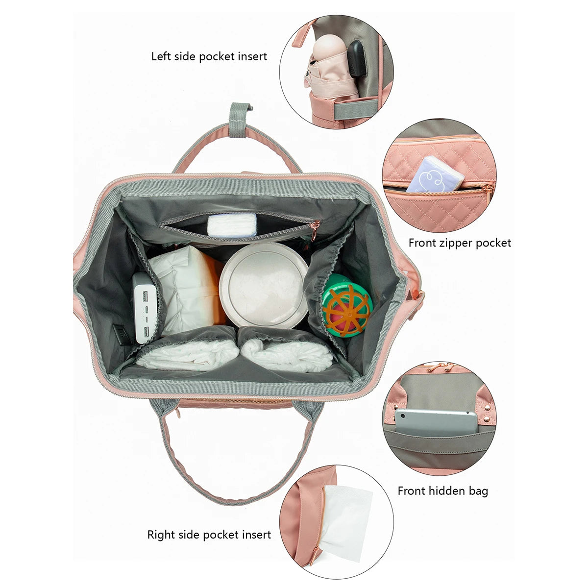 LEQUEEN Stroller Baby Bag – Large Capacity Diaper Backpack for Moms