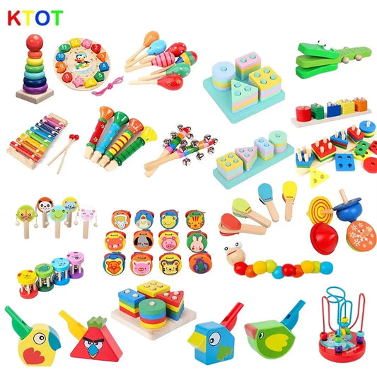 Montessori Wooden Sorting and Stacking Toys Preschool Color Perception Training Action Ability Cultivation Color Matching Game