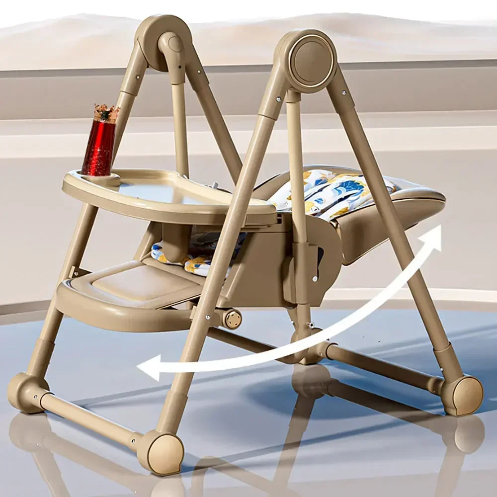 Multifunctional Baby High Chair Fodable Baby Swinging Rocking Eating Chair