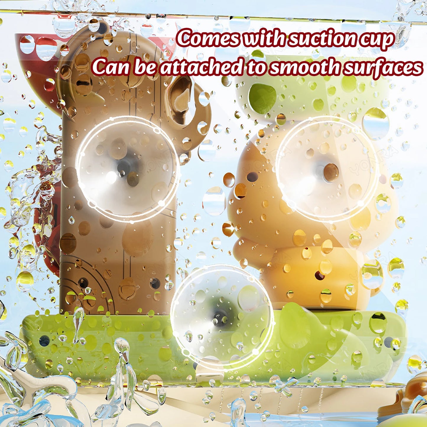 Baby Bath Toy Cute duck shape With suction cup Bathtub Toy Set for Kids BPA Free Kids Shower Toddlers Boys Girls Birthday Gifts