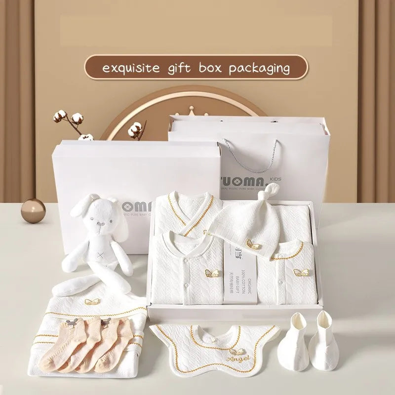 16/18/19/21/22pcs Newborn Clothes Set Angel Wing Baby Clothing Suit Pure Cotton 0-1Y Kids Unisex Infants Underwear Set No Box