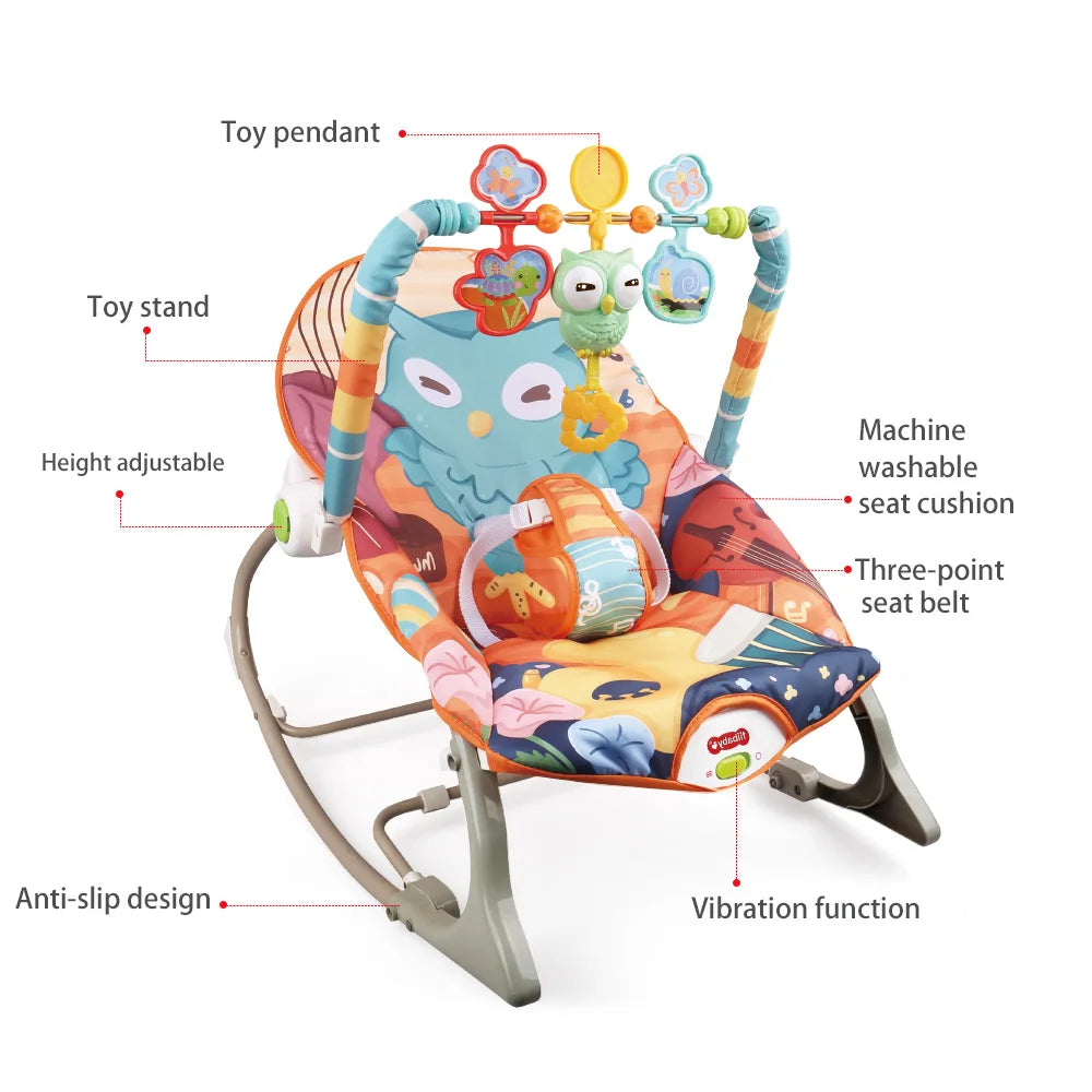 Baby Bouncer for Infant Multifunctional Rocker Suitable For 0-3 Years Old Baby Gift Bounce Vibrating Deluxe Baby Bouncer Seat