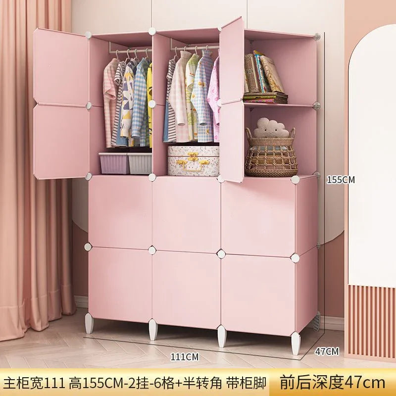 Modular Minimalist Wardrobe Space Saving Fabric Display Nordic Modern Wardrobe Living Room Baby Plastic Ropero Salon Furniture