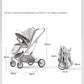 2025 New Style High View Baby Stroller Can Sit or Lie Down, Two-way Lightweight and Foldable Baby Newborn Stroller