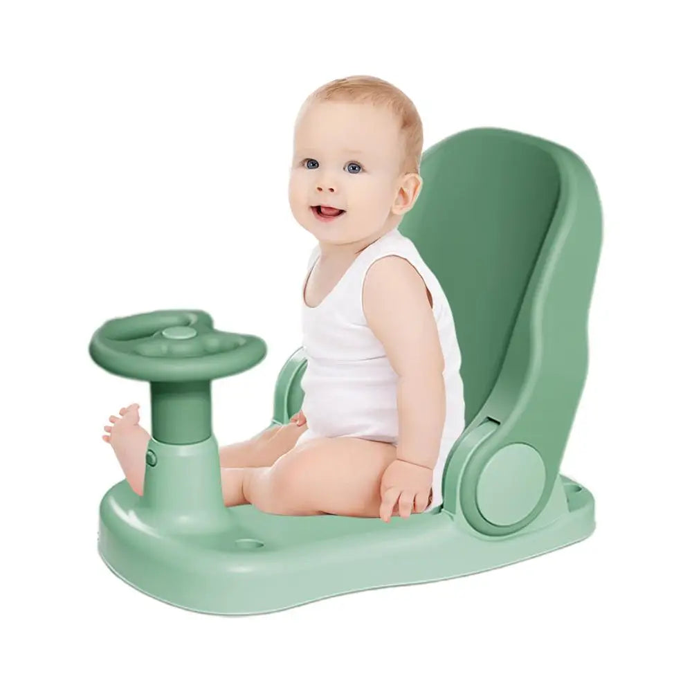 Baby Shower Seat Car-Shaped Cute Toddler Shower Seat Portable Baby Bath Chair With Suction Cup Base Non-Slip Bath Seat For