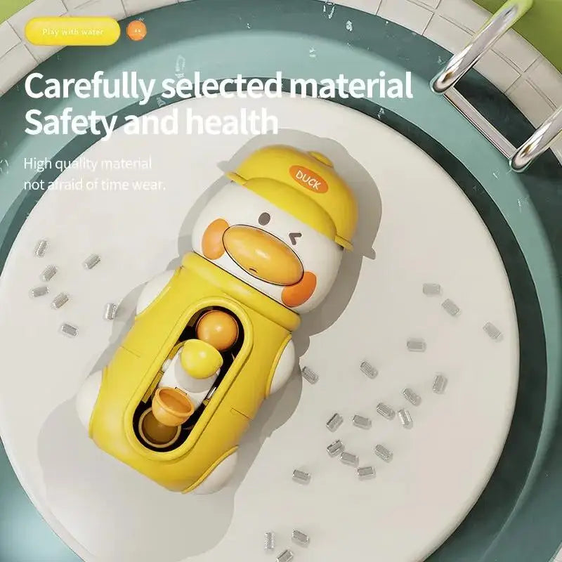 Bath Bathtub Toys for Toddlers Duck Rotatable Waterwheel Bathroom Strong Suckers Water Scoop Fun Bath Toys Kids Gifts