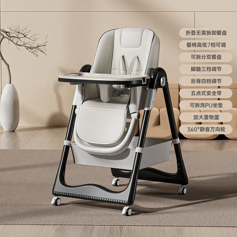 Household Baby Highchair Multifunctional Children's Dining Chair Baby Eating Foldable Seat