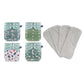 Washable Baby Diapers Set – 4 Cloth Nappies with Inserts, 3–15kg