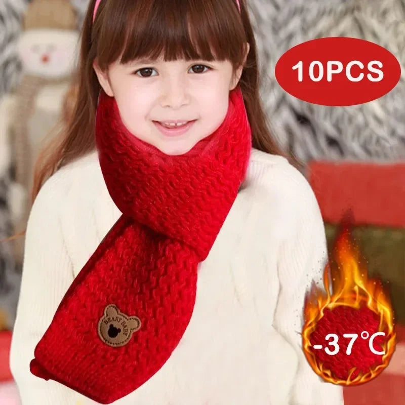 Christmas Toddler Scarf Winter Warm Baby Neck Warmer Fleece Lined Windproof Kids Unisex Scarf Cute Korean Style Festival Gift