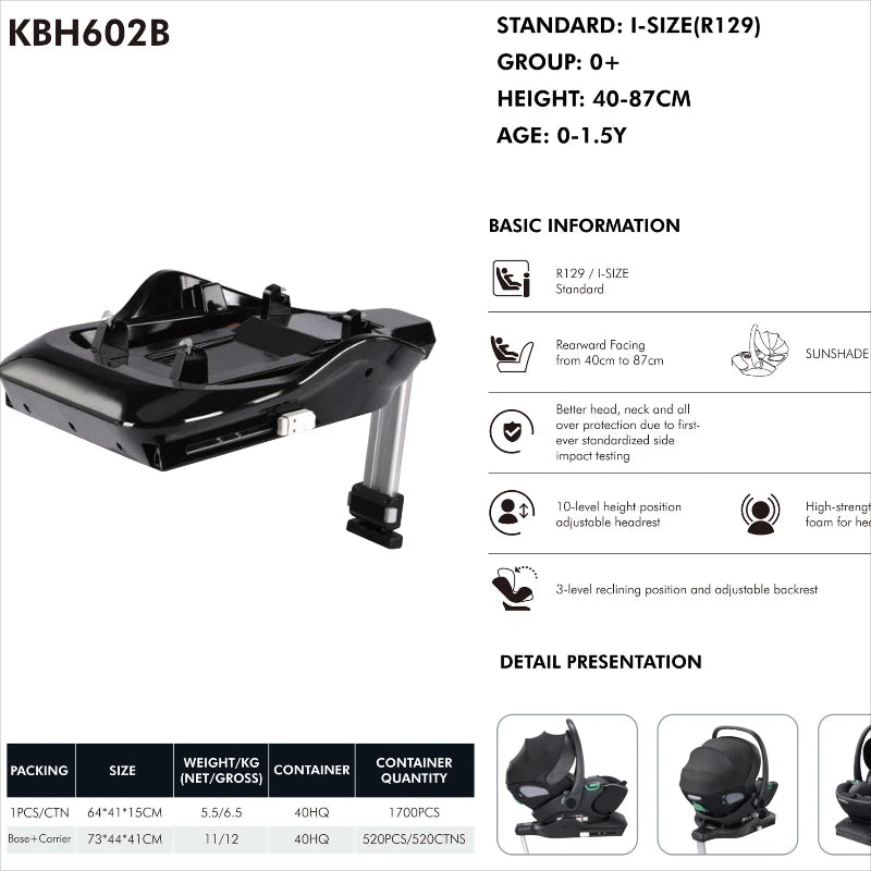 Baby Car Safety Seat Portable Universal Child Can Sit and Lie Baby Carrier Strengthen ISOFIX Hard Interface