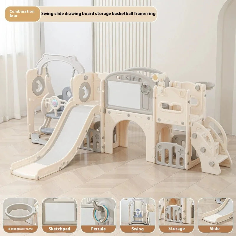 Toddler Slide & Swing Playset with Activity Board
