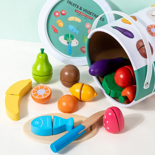 Wooden Cutting Food Set – Learn & Play!