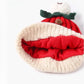 Children's Winter Red Hat And Scarf Set Cartoon Snowman Design Warm Knitted Scarf Cap for Boys And Girls Xmas New Year's Gift