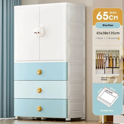 Foldable Storage Cabinet Wardrobe Filing Plastic Chest Modular Wardrobes Baby Cupboard Drawer Armarios Bedroom Furniture