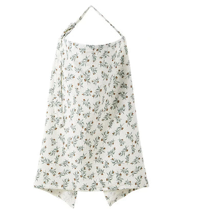 Muslin Nursing Covers for Breastfeeding, Privacy Breast Feeding Cover with Arch Neckline for Mom and Baby Nursing Apron