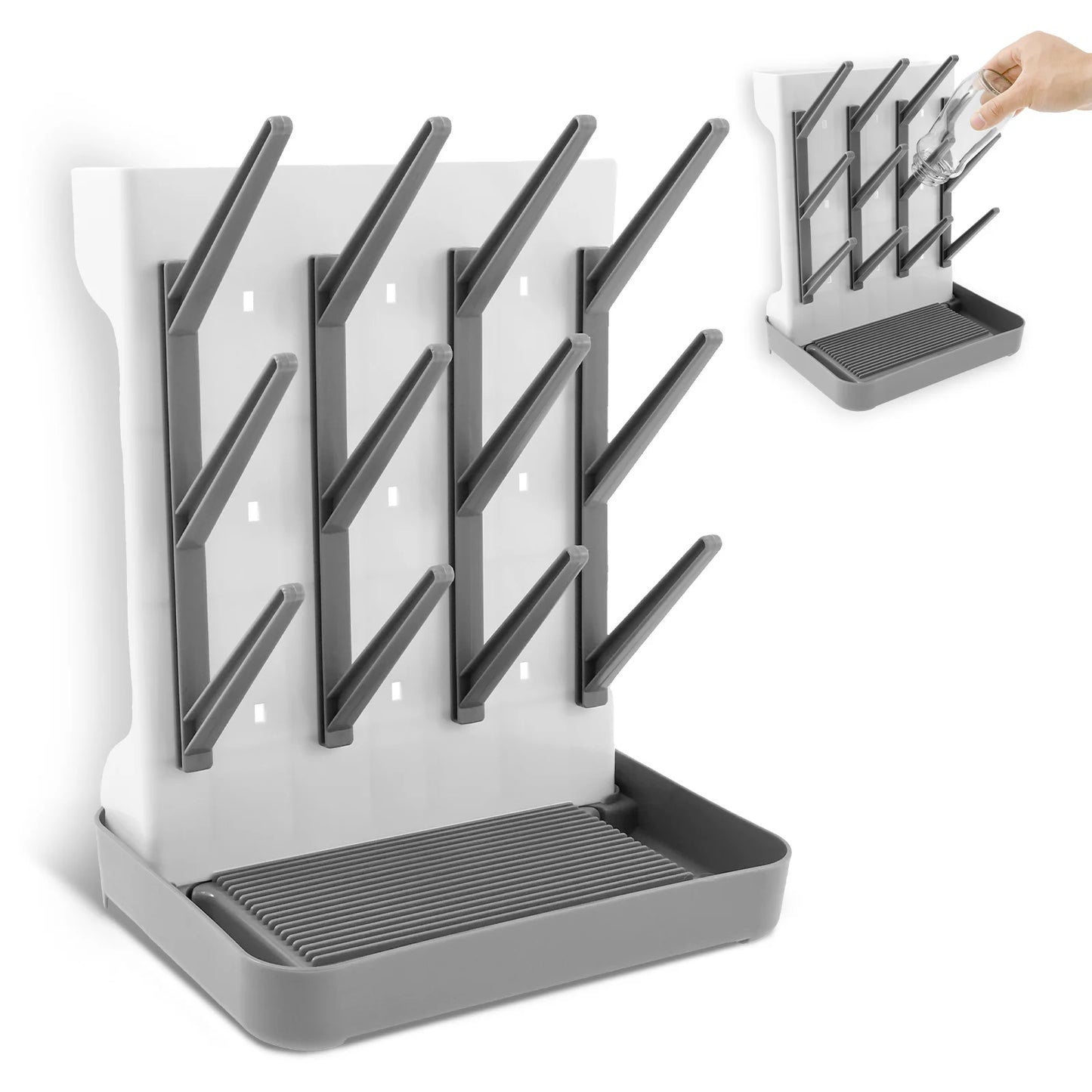 Baby Bottle Drying Rack Vertical Bottle Dryer Rack Holder Organizer Space Saving Standing Drying Rack for Baby Bottles and Cup