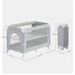 Multifunctional Baby Bed Fit 0-3 Years Old 4-Level Adjustable Cribs for Baby Foldable Baby Cot Bed with 360° Silent Wheels
