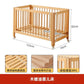 Adjustable Beechwood Baby Crib Convertible Bedside Sleeper with Guardrail Wheels Baby Bassinet Nest Bed Child Sleep with Wheels