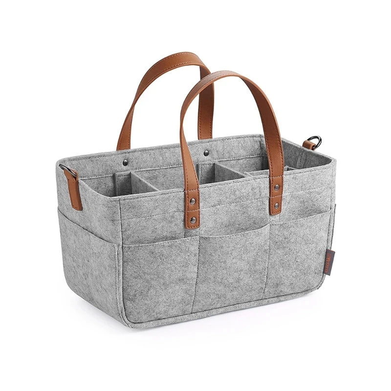 Foldable Felt Diaper Caddy – Baby Organizer for Car, Nursery & Travel