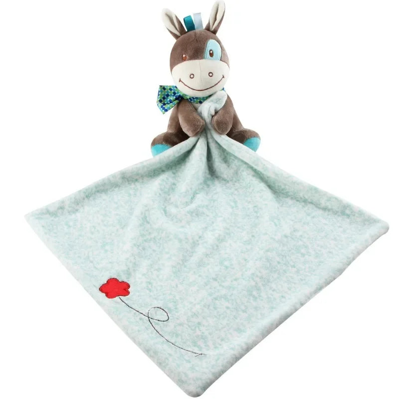 Newborn Baby Appease Towel Infant Cartoon Animals Sleeping Dolls Comfort Towel Kids Sleep Toy Soothe Bibs Soft Cute Blanket