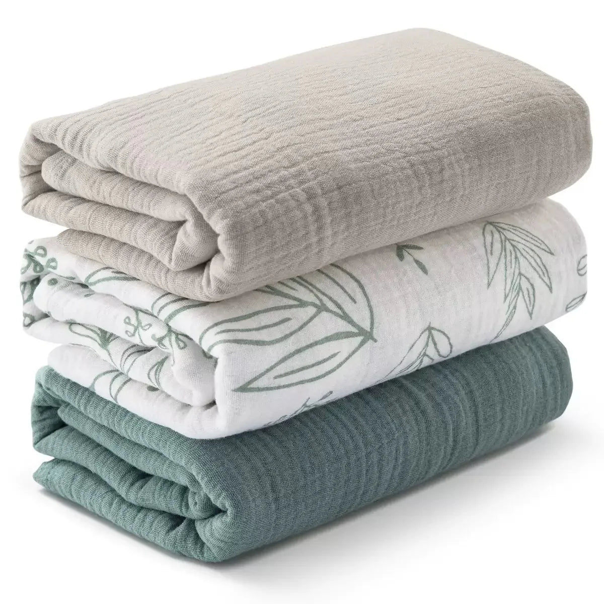 3pcs/set 6-Layer Muslin Swaddle Blanket for Baby Soft Cotton Gauze Receiving Blankets for Newborn Soft Wrap Set Toddler Boy Girl