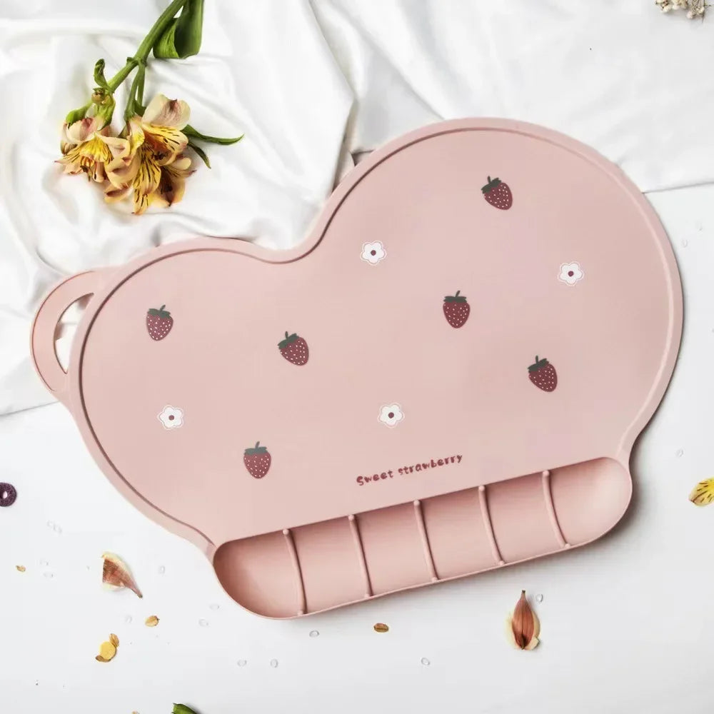 Food Grade Silicone Baby Bib Table Mat Infant Tiny Diner Portable Suction Cup Placemat For Kids Baby Feeding Kitchen Placemat