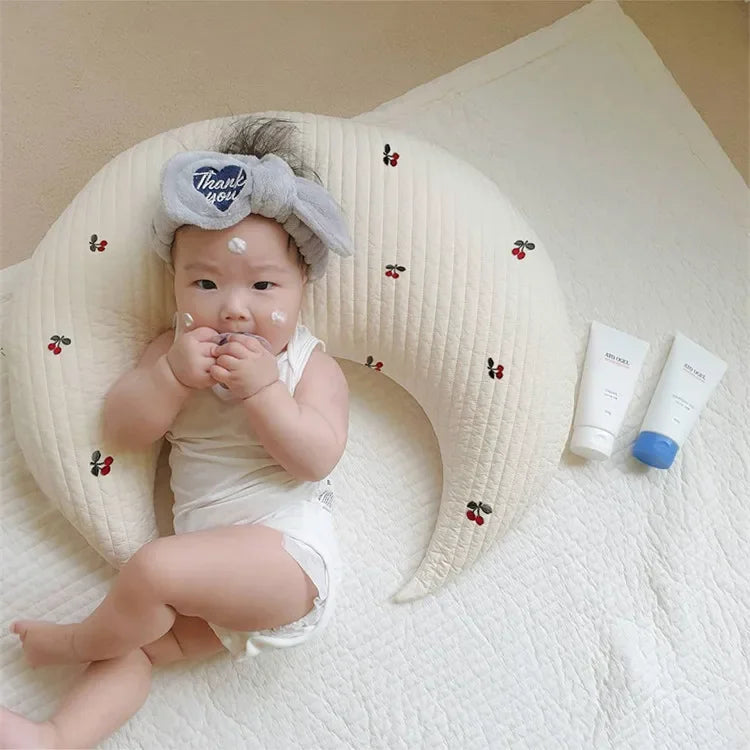 Newborn Breastfeeding Pillows Soft Cotton Crescent U-Shaped Waist Support Assisted Sleep Nursing Cushion Baby Soothing Pillows