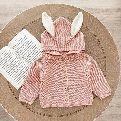 2025 New Autumn 0-3Yrs Clothing Infant Baby Girls Knitting Cardigan Long Sleeved Solid Color Newborn Baby Girls Sweater Coat