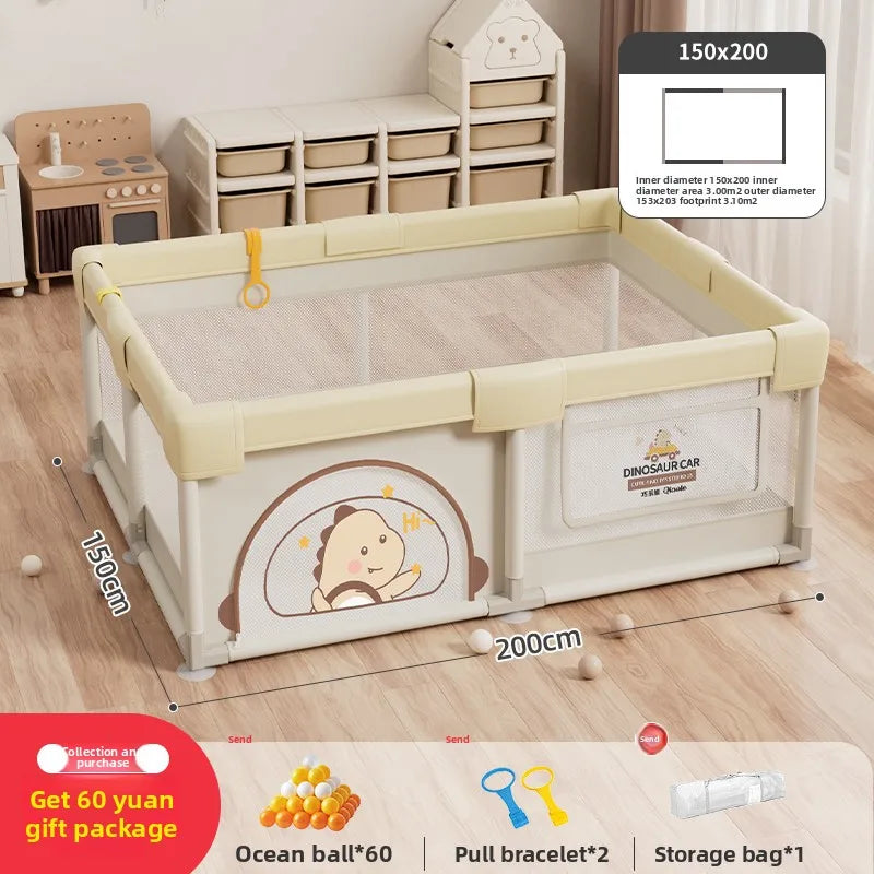 Parc de jeux sécurisé pour enfants avec barrière de sécurité et tapis