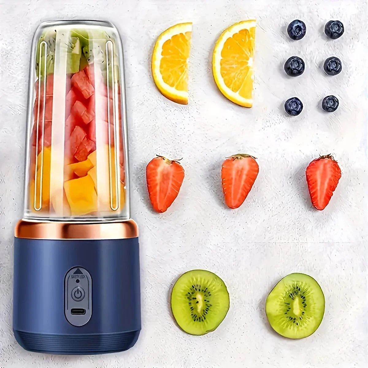 1PC Small juicer, small portable fruit juicer with rechargeable juice cup, two-in-one portable blender and water bottle,