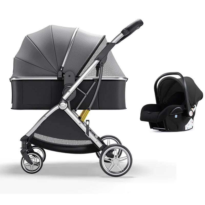 Luxurious Baby Stroller 3 in 1 Can Sit Can Lie Baby Pram Portable Baby Travel System Baby Pushchair for Newborn