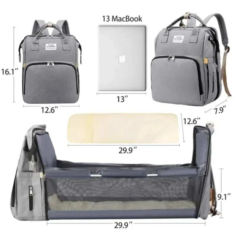 Multifunctional Maternity Bag – Outdoor Diaper Backpack with Baby Seat