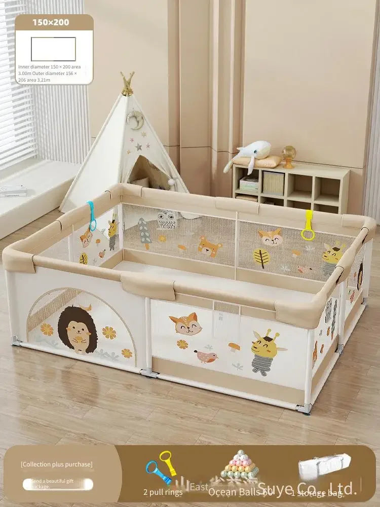 Parc pour bébé avec tapis – Parc de jeu sécurisé en filet pour les tout-petits