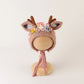 Cute Fox Flower Bonnet Newborn Wool Felt Photo Prop