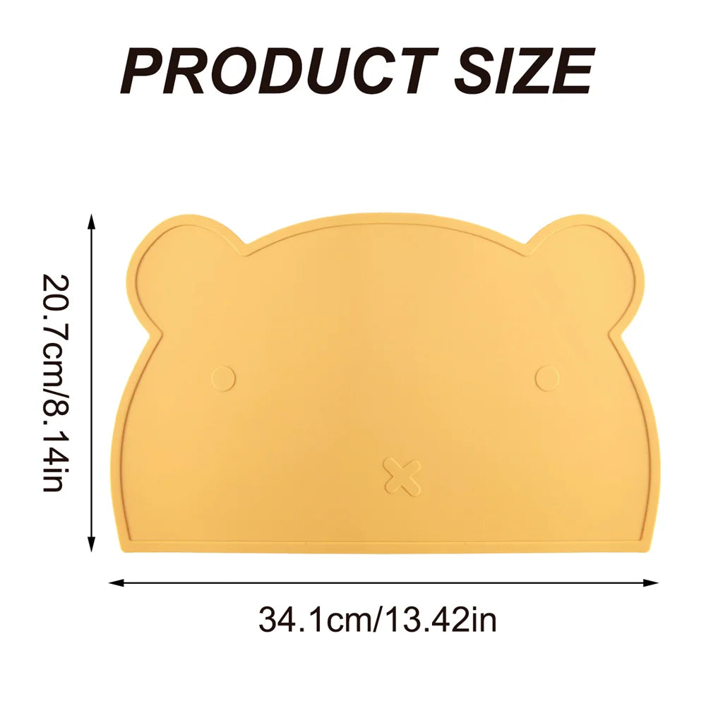 Color Kids 1PCS Silicone Placemat Leakproof Heat Resistant Stays Put Dishwasher Safe BPA Free Feeding Mat Mealtime Essential